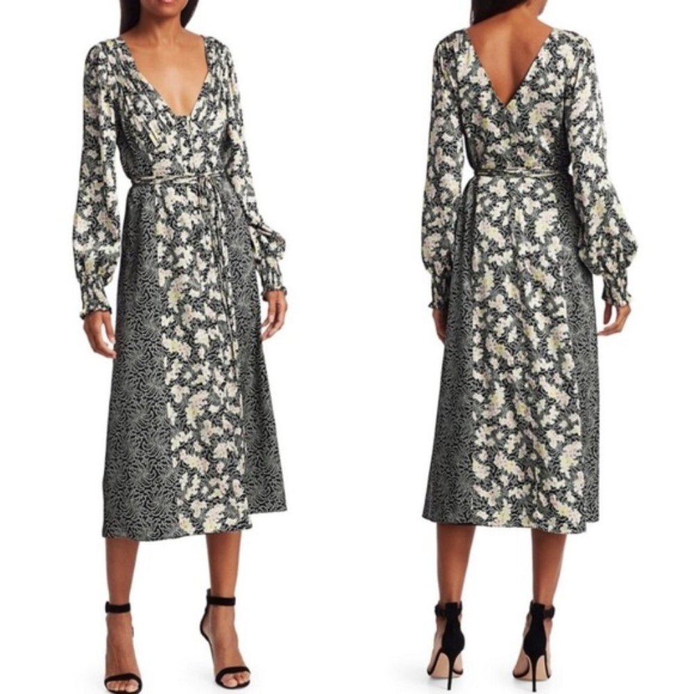 Cinq a Sept Jessica Mixed Print Midi Dress